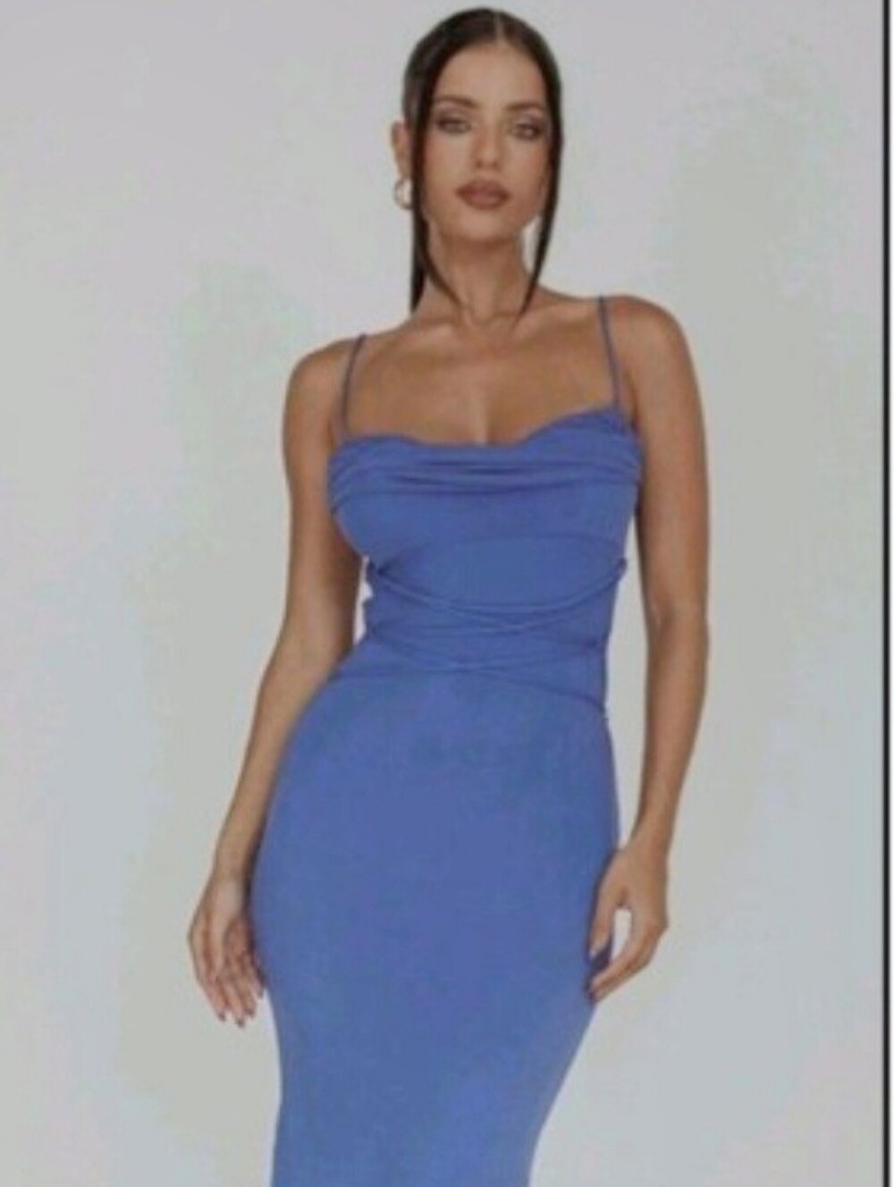 SELFIE LESLIE Teava Laced Waist Maxi Sz S Dress Blue One And Only Collective NWT